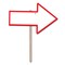 Party Central Pack of 6 White and Red Arrow Yard Sign with Border Decors 15.25"